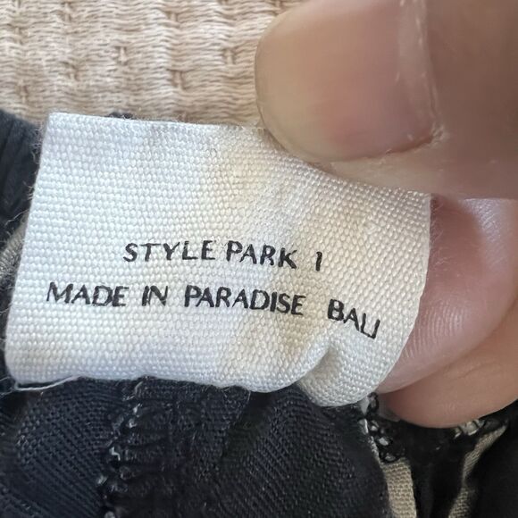 Style Park 1 Women Tie Dye Harem Style Jogger Pants One Size Boho Wide Leg Black - Picture 11 of 12